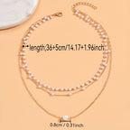 Cerys | Trinity Pearl Layer Necklace Set