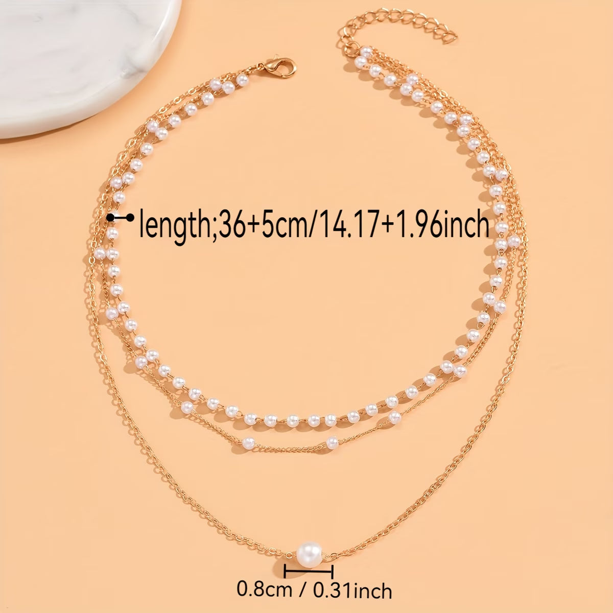 Cerys | Trinity Pearl Layer Necklace Set