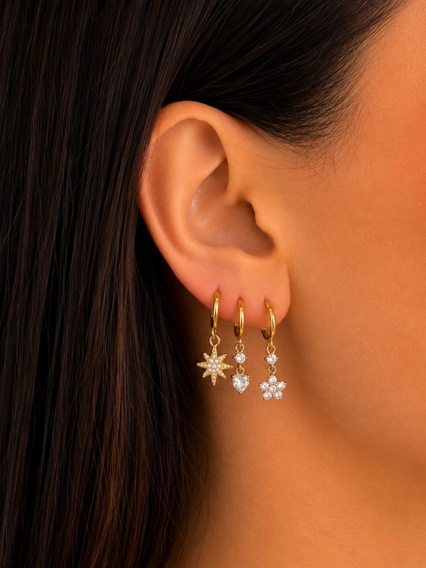 Tarifa White Earring Set