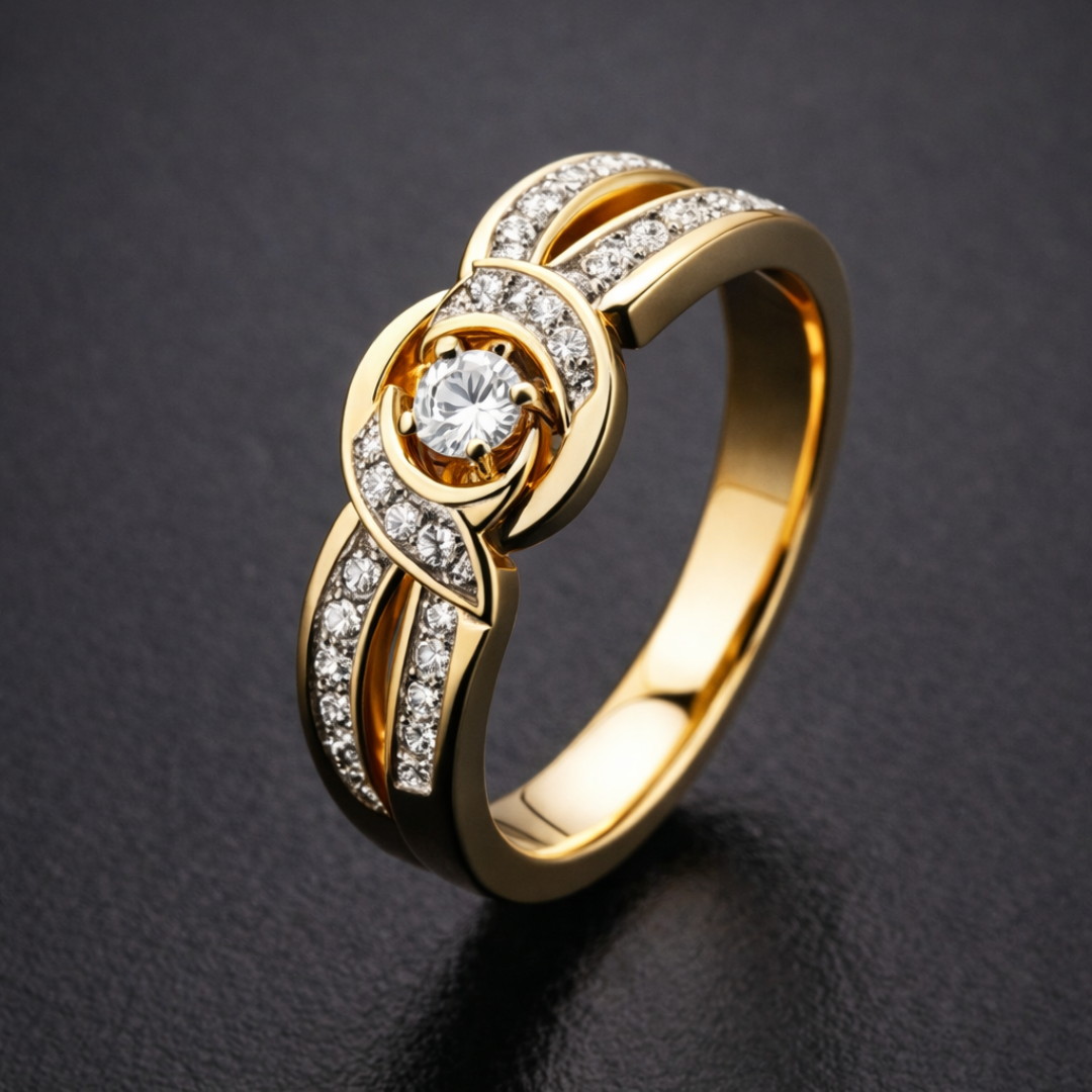 Golden Infinity Ring | Crystal Shine