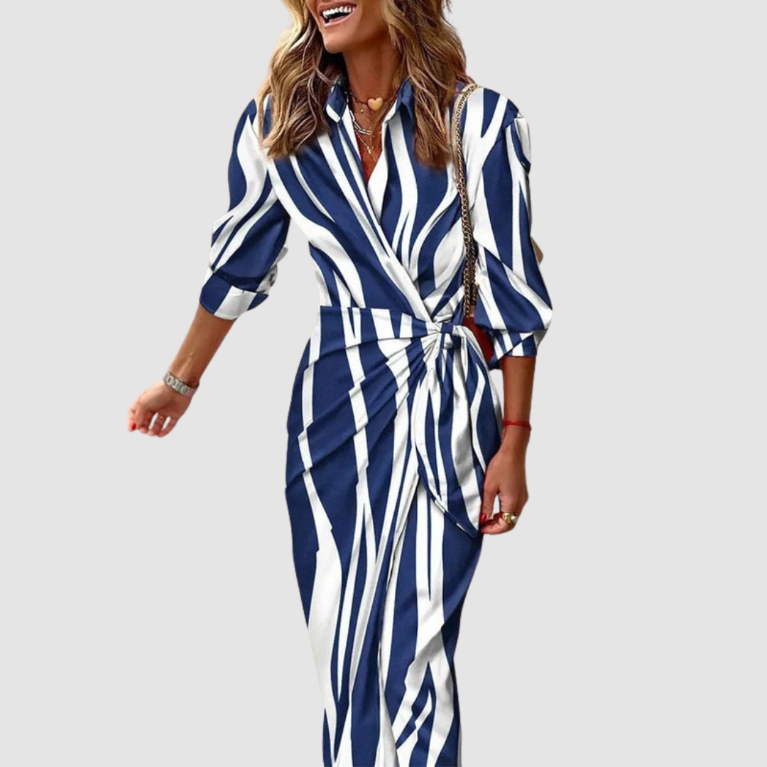 Thea | Elegant Striped Dress