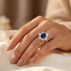 Seraphina | Sapphire Gold Halo Ring