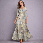 Dahlia | Elegant Mid Sleeve Maxi Dress