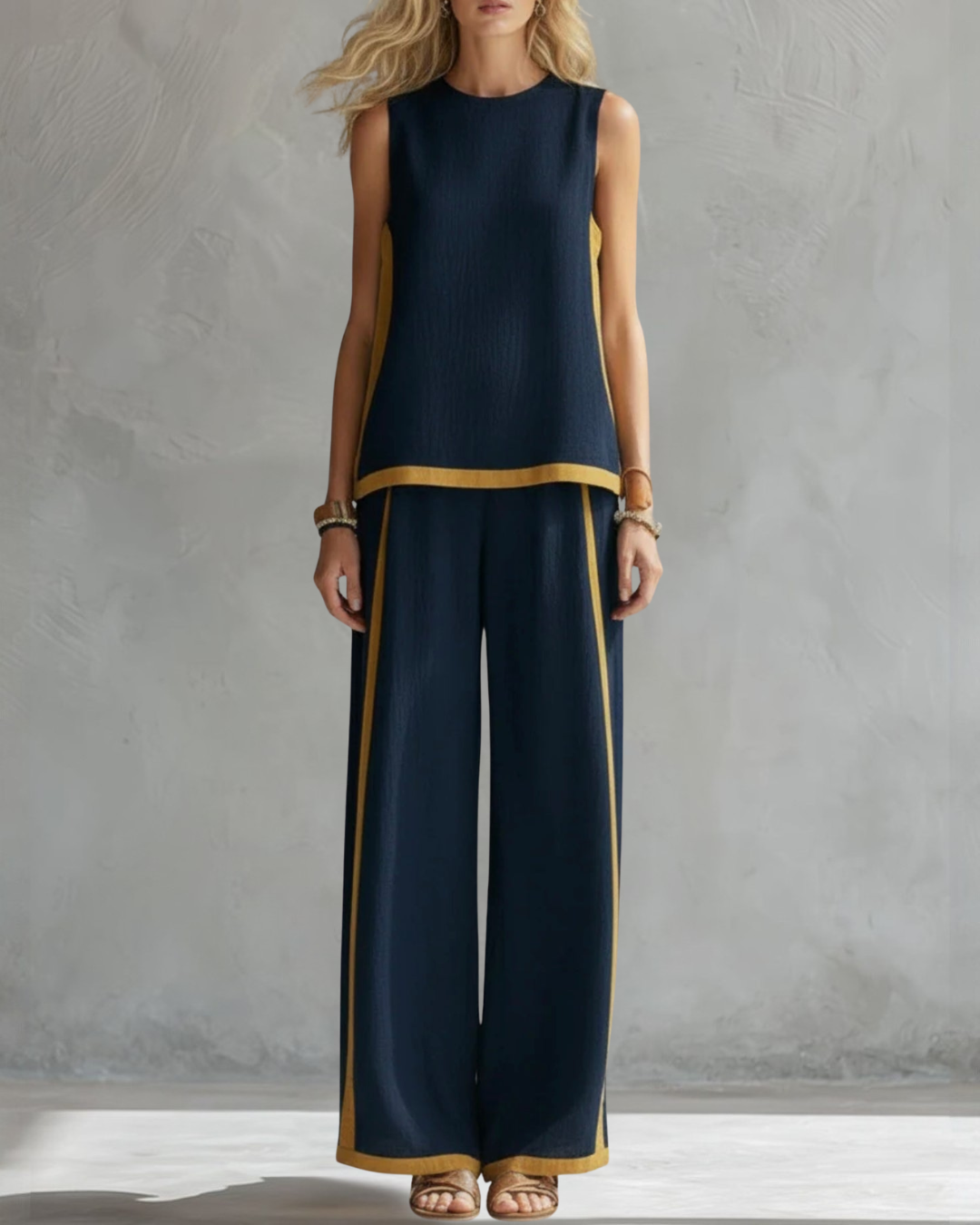 Ivy | Elegant Sleeveless and Wide Trouser Set