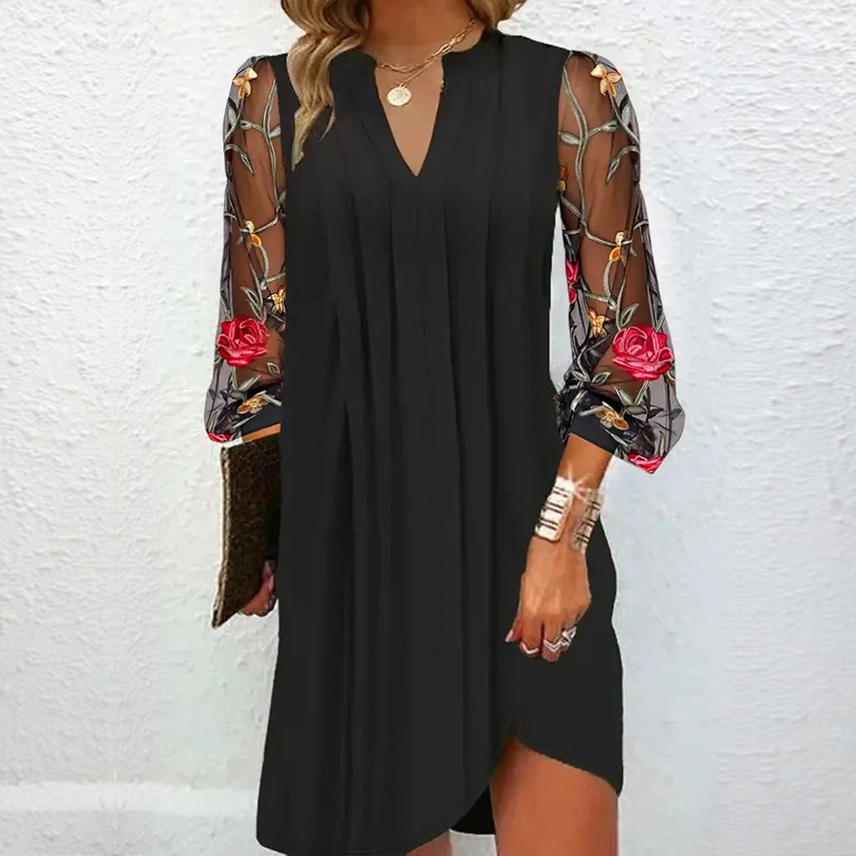 Camille | Elegant Floral Sleeve Dress