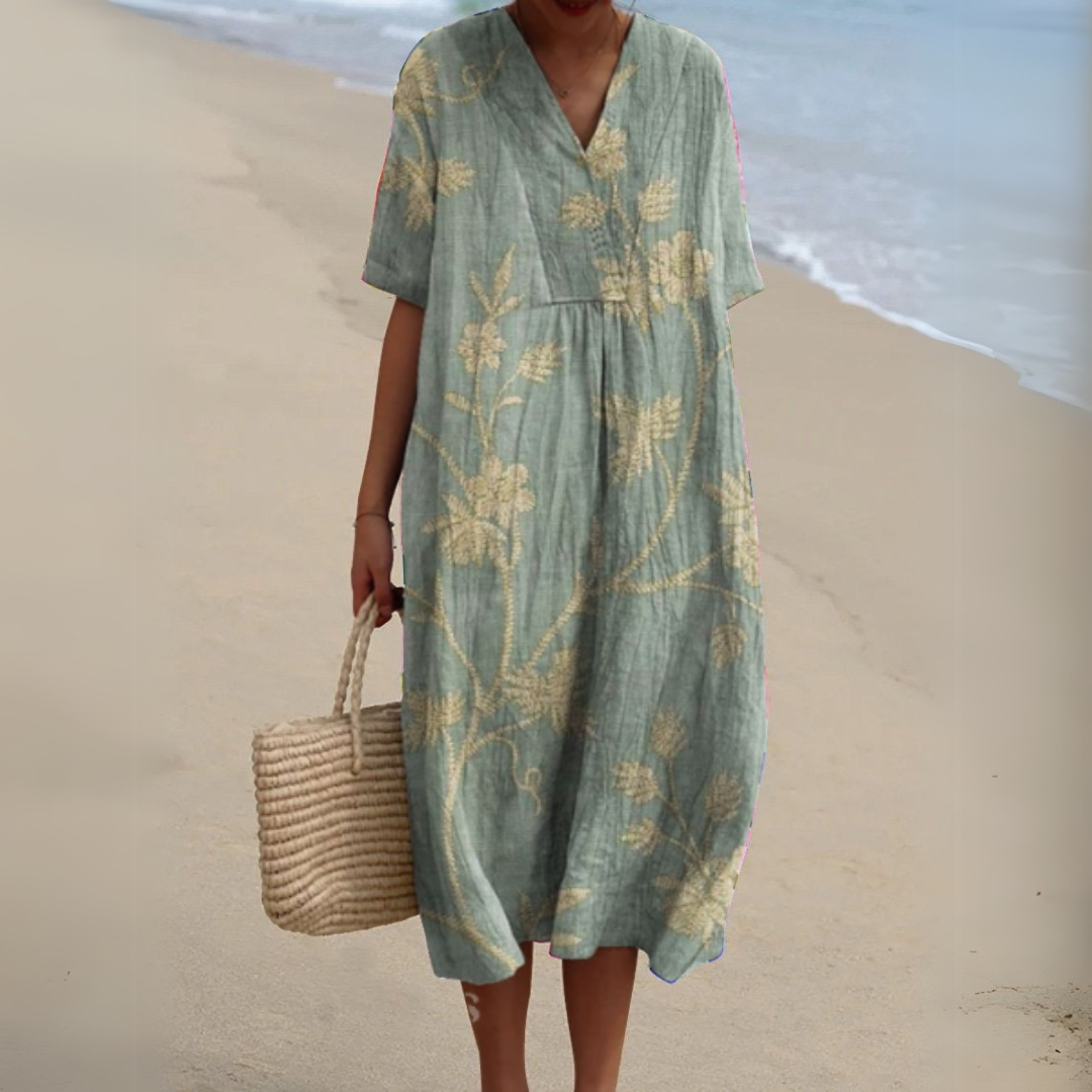 Nathalie | Stylish Multicolour V-Neck Dress