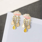 Elegant Cloud Umbrella Earrings with Tassels