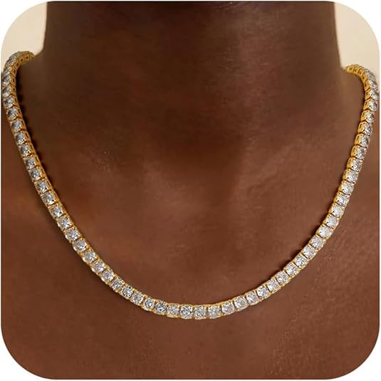 Ivorie | Gold Tennis Necklace