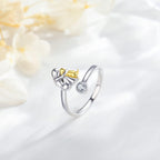 Dog Ring in 925 Sterling Silver with Zirconia