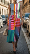 Yvaine - Casual Multicolour Sleeveless Dress