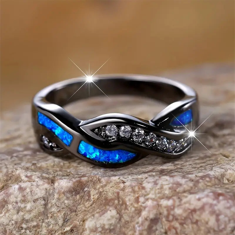 Sienna | Twisted Silver Inlay Ring