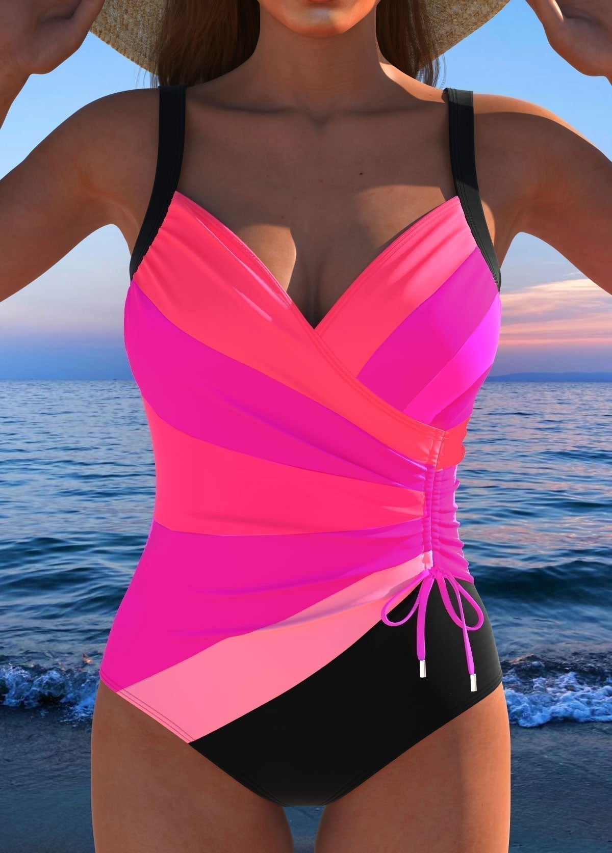 Evangeline | Elegant swimsuit with colorful print