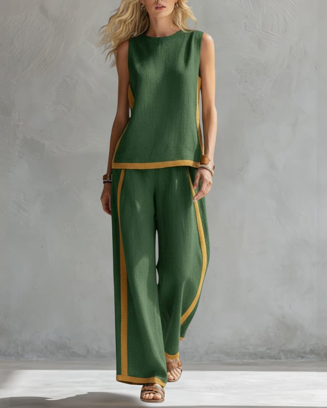 Ivy | Elegant Sleeveless and Wide Trouser Set