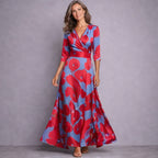 Dahlia | Elegant Mid Sleeve Maxi Dress