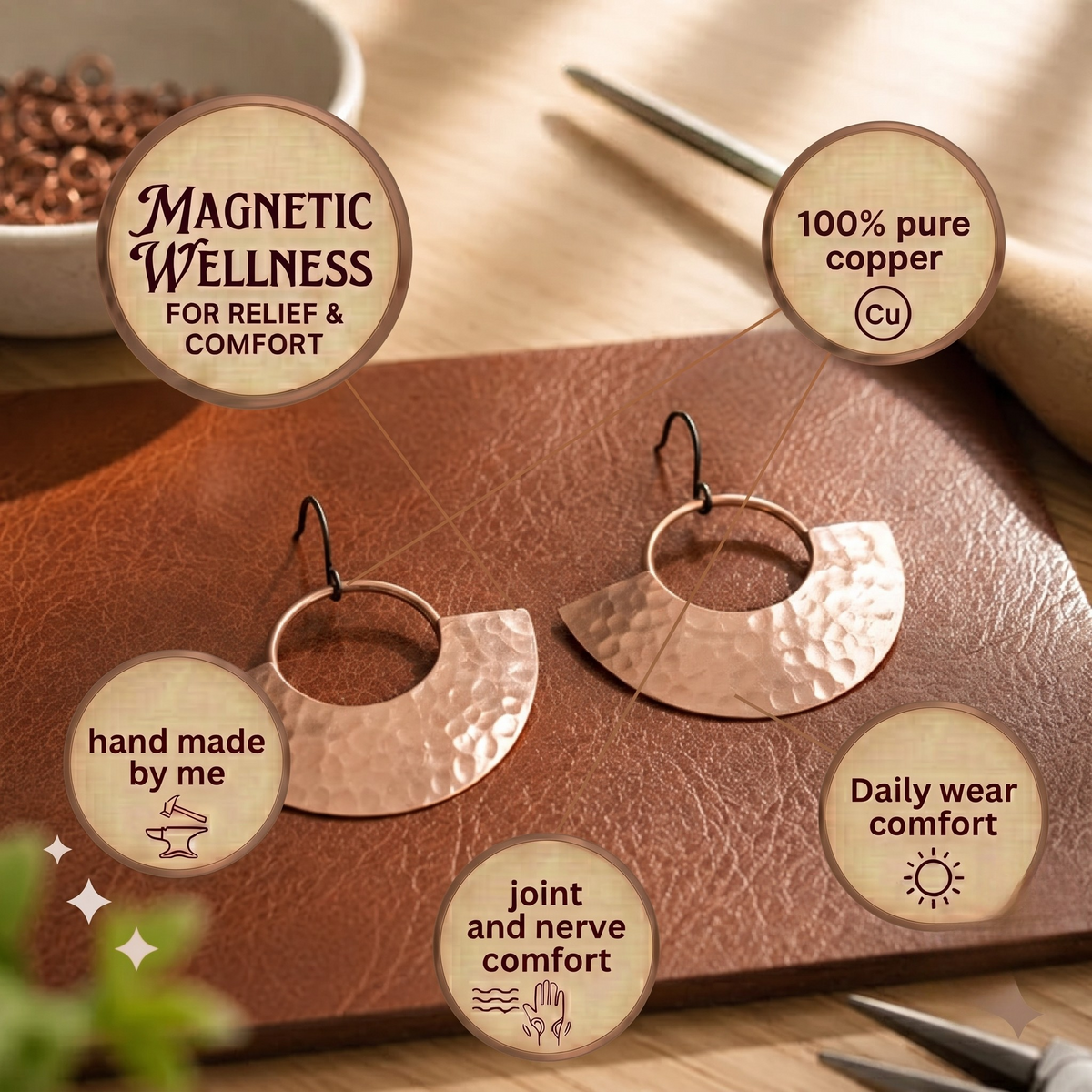 Iris | Copper Drop Earrings