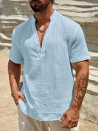 Callum | Casual V-Neck Button Summer Shirt