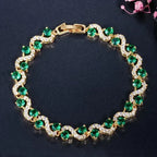 Priya | Gold Bracelet And Zirconia Ring Set