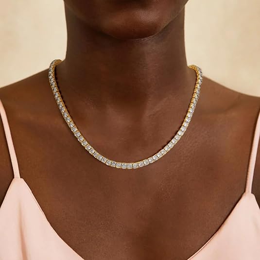 Ivorie | Gold Tennis Necklace