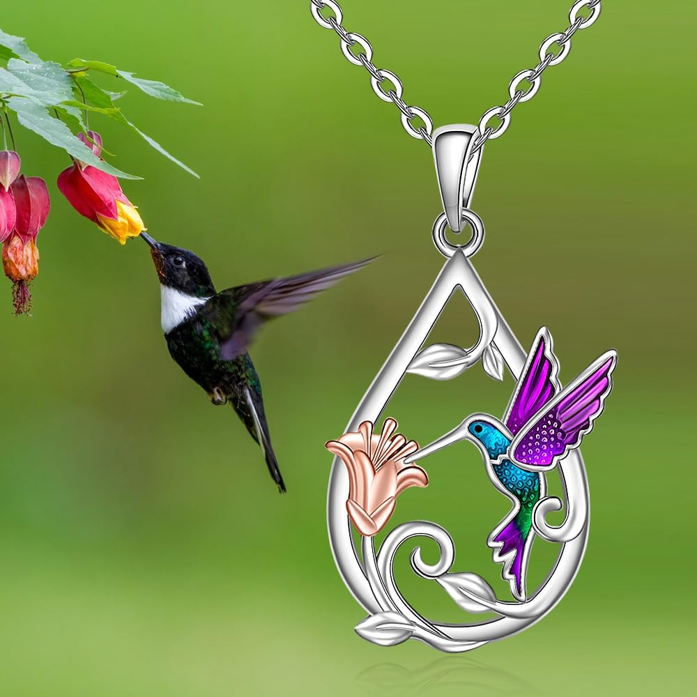 Beautiful Hummingbird Necklace for Women with Earrings Gift