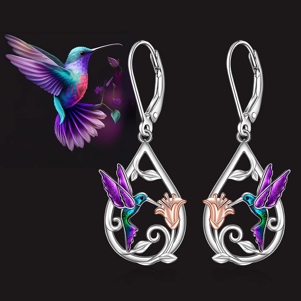 Beautiful Hummingbird Necklace for Women with Earrings Gift