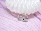Paw and Heart Necklace in Sterling Silver with Zirconia