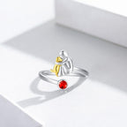 Dog and Girl Ring in Sterling Silver
