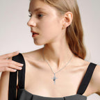 Paw and Cross Necklace in 925 Sterling Silver