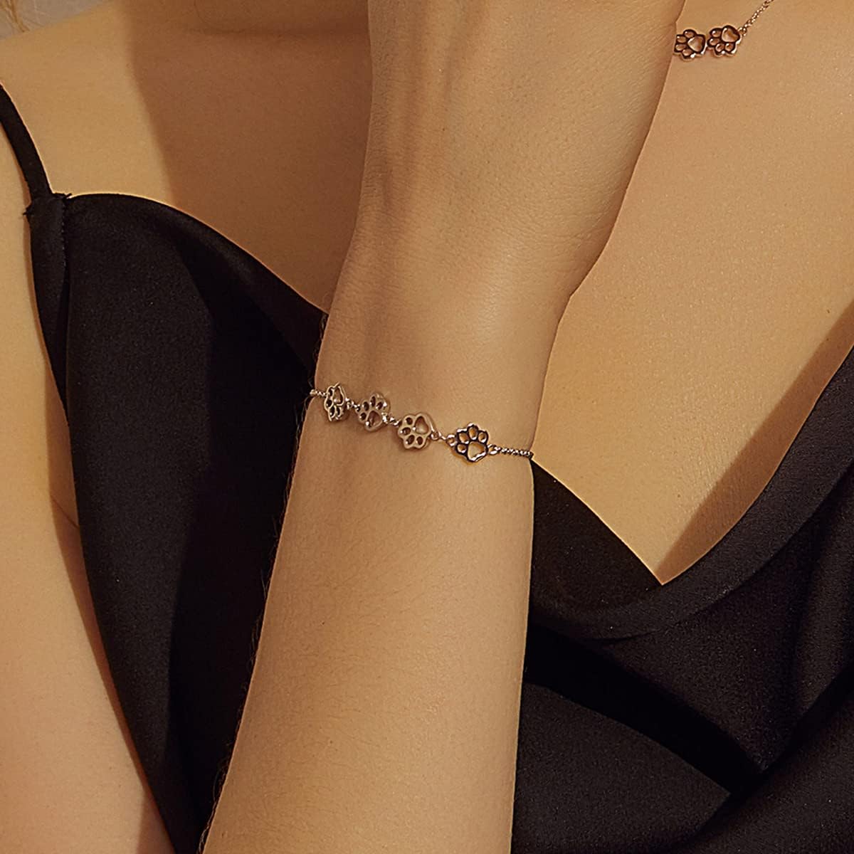 Paw Print Bracelet in Sterling Silver