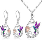 Beautiful Hummingbird Necklace for Women with Earrings Gift