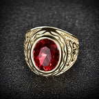 Suki | Gold Ruby Engraved Ring