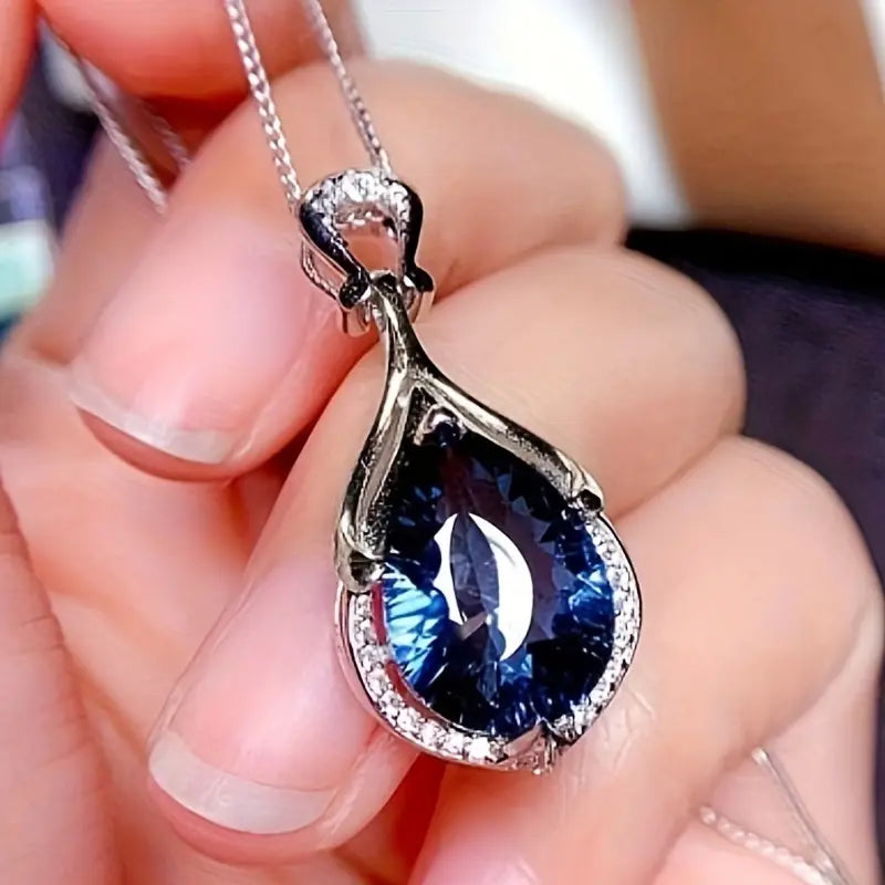Marina | Sapphire Teardrop Necklace