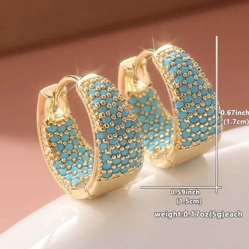 Maya | Turquoise Gold Hoops
