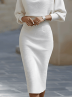 Liora | Elegant Draped Batwing Midi Dress