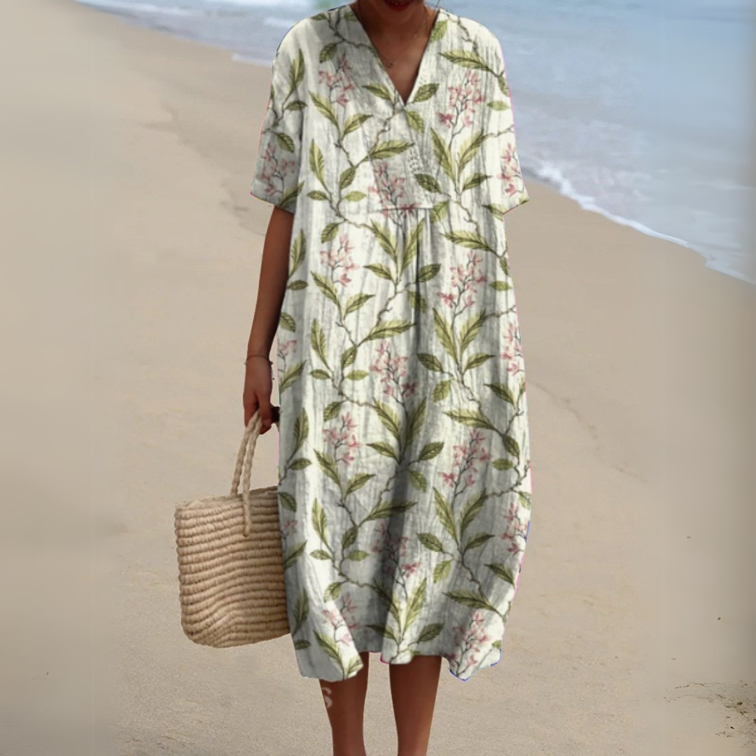 Nathalie | Stylish Multicolour V-Neck Dress