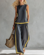 Ivy | Elegant Sleeveless and Wide Trouser Set