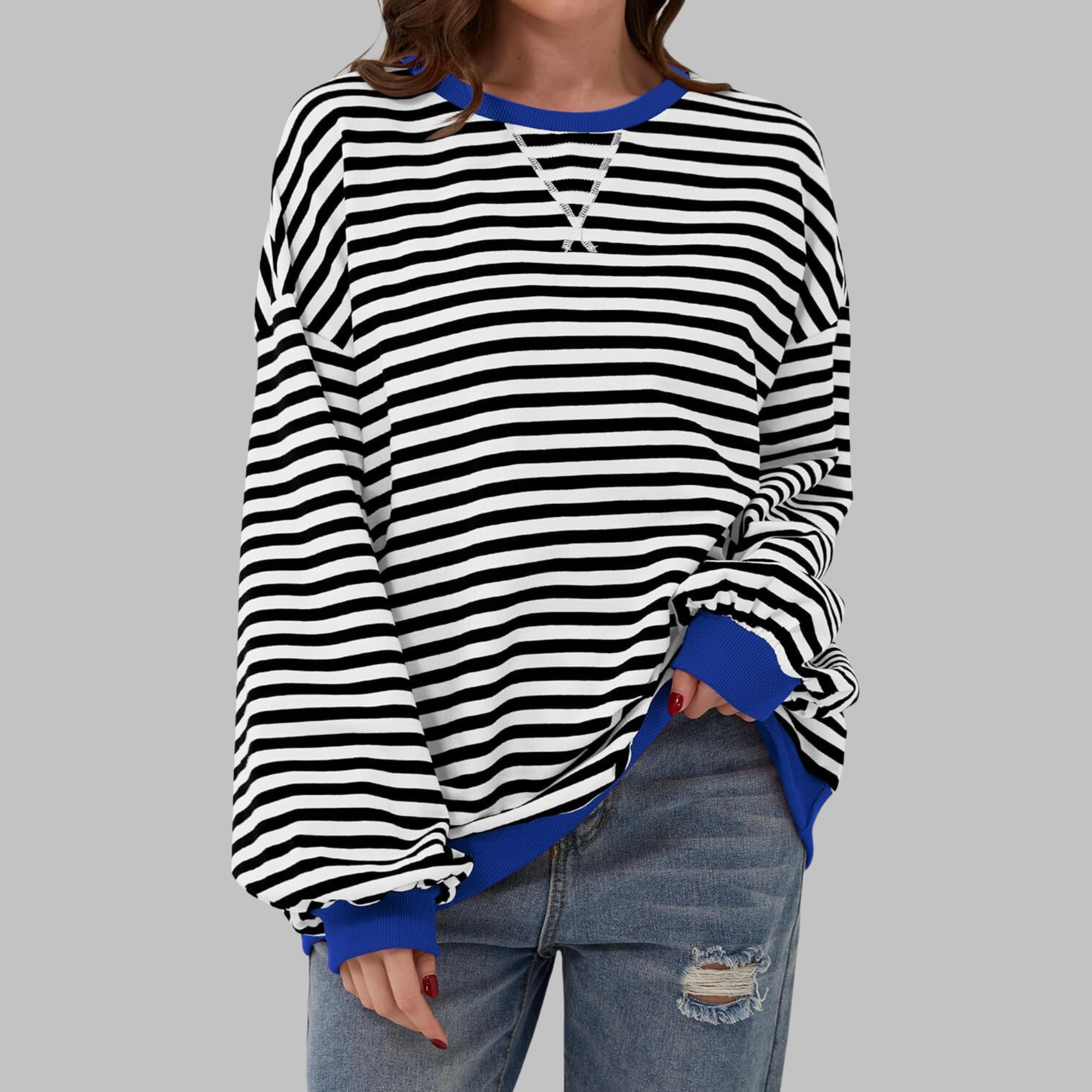 Mireille | Casual Long Sleeve Striped Sweatshirt