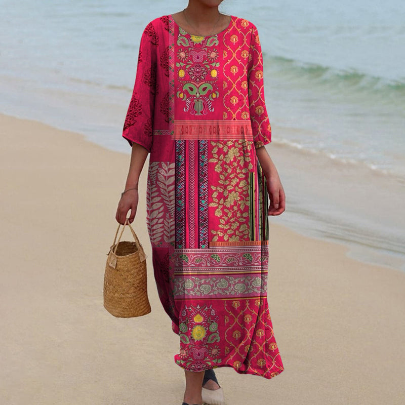 Melanie | Classic Vintage Round Neck Dress
