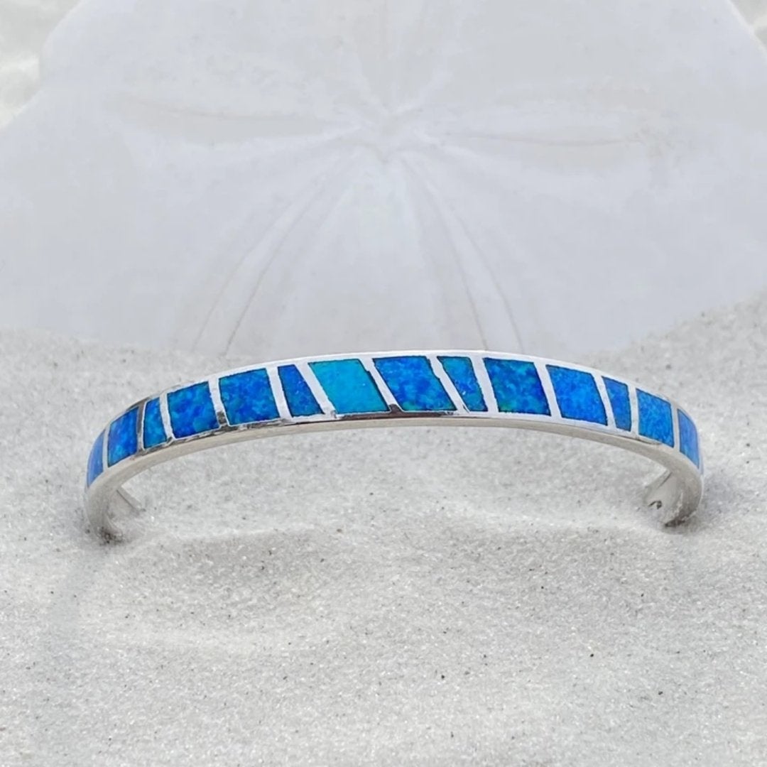 Fiona | Blue Silver Opal Bracelet