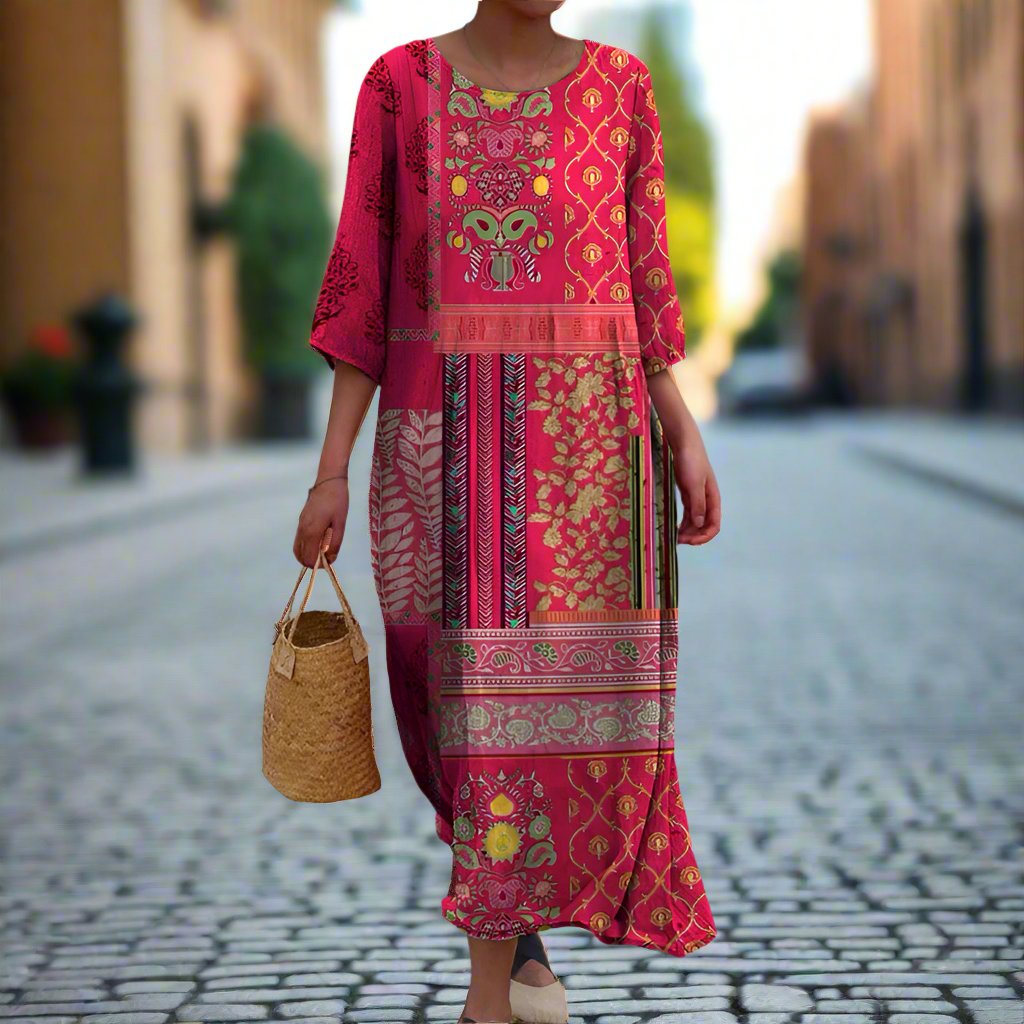 Melanie | Classic Vintage Round Neck Dress