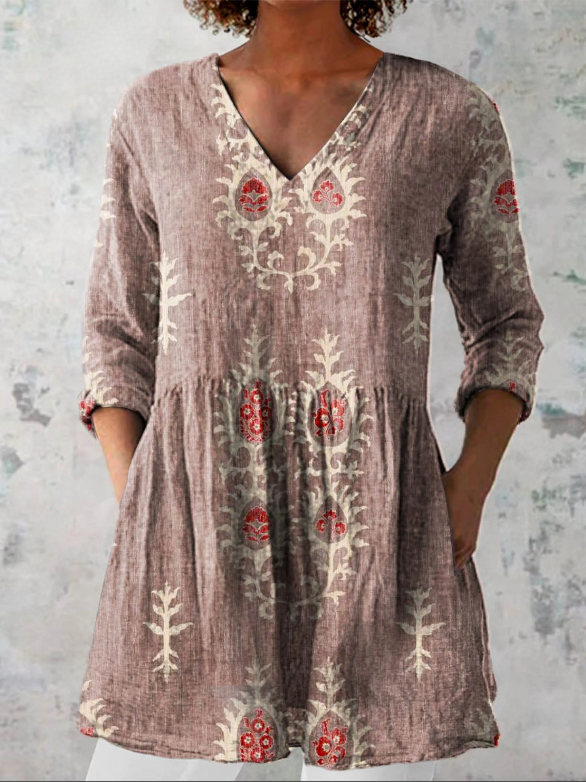 Sidney | Long Blouse with V-Neck