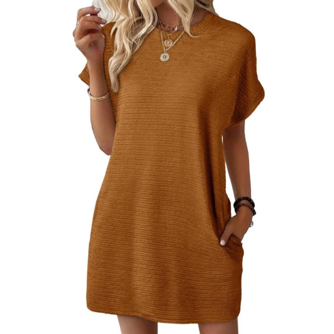 Amelie | Minimalist Round Neck Summer Dress