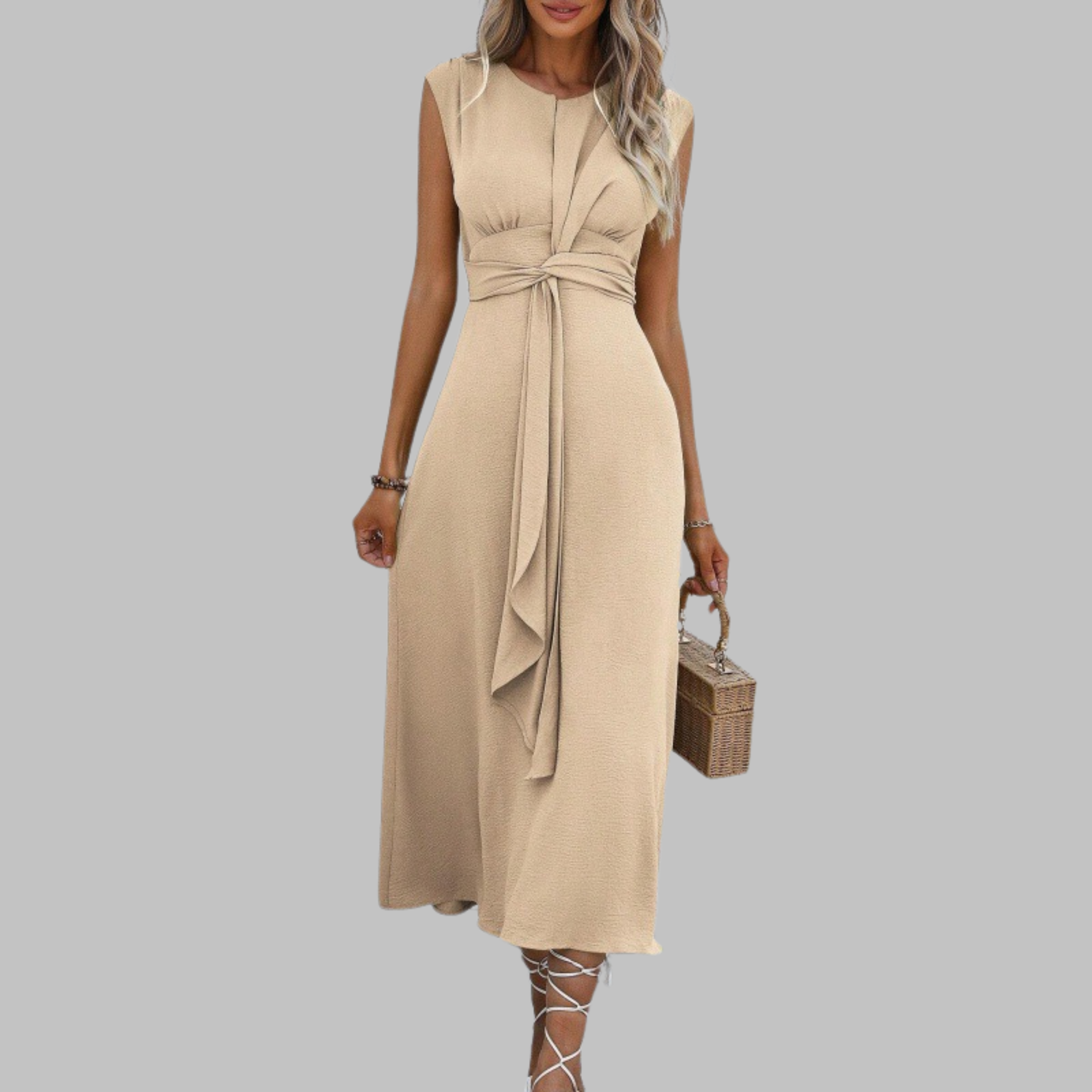 Dulcie | Elegant Sleeveless Round Neck Maxi Dress