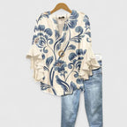 Seraphina | Elegant Ruffle Sleeve Floral Blouse