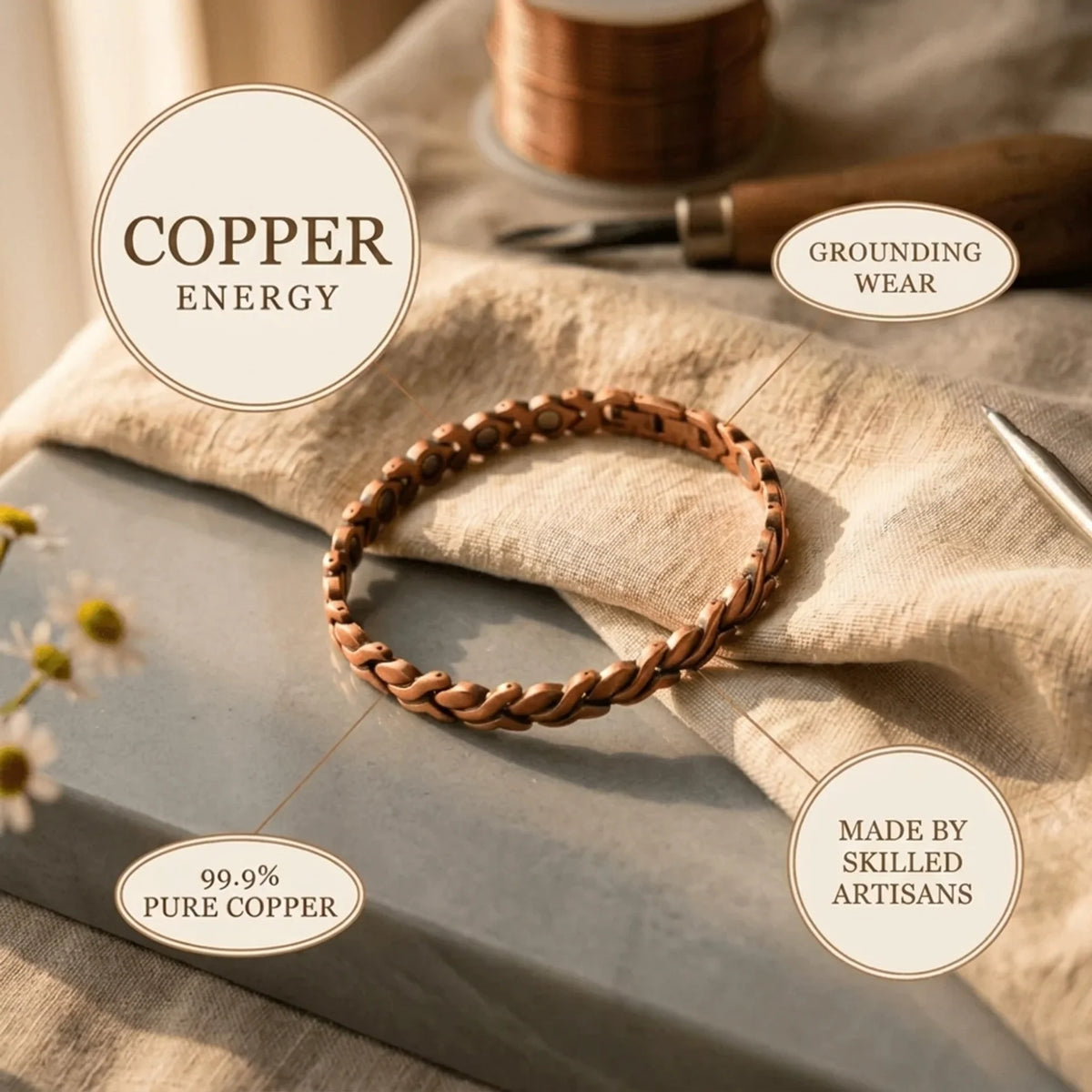 Johanna | Tress Copper Anklet