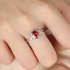 Esme | Silver Ruby Halo Ring