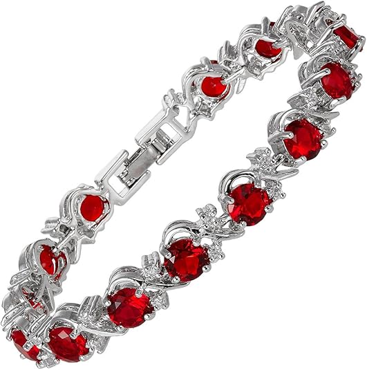 Ruby Vine Tennis Armband | White Gold