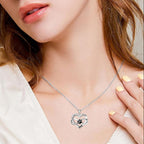 Infinity Heart and Paws Necklace in 925 Sterling Silver with Zirconia