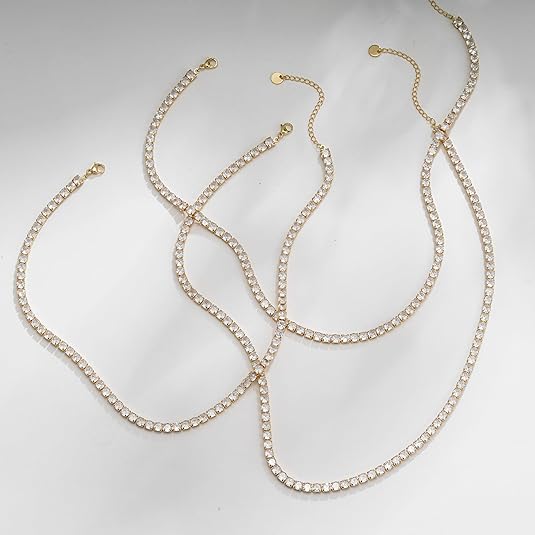 Ivorie | Gold Tennis Necklace