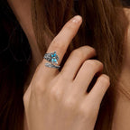 Madeleine | Silver Turquoise Dragonfly Wrap Ring