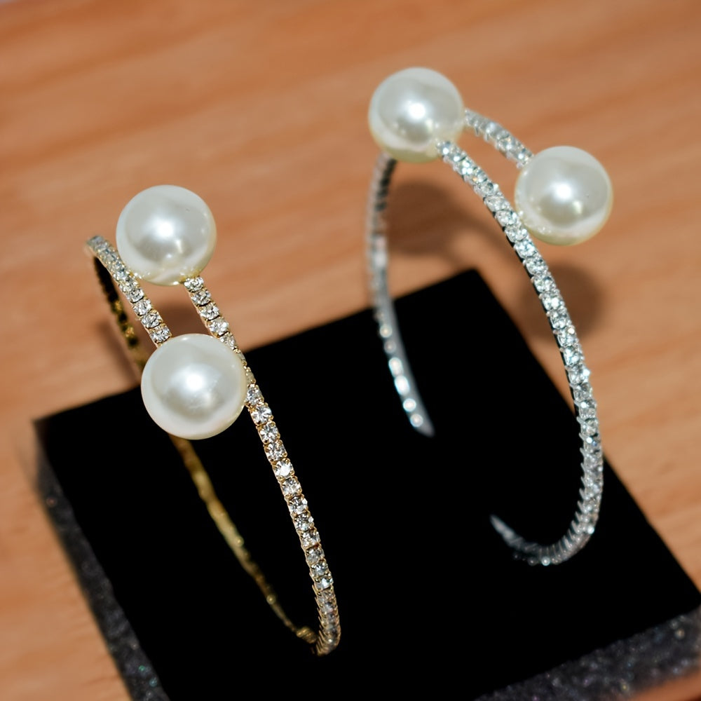 Tove | Inlaid Rhinestone Pearl Bracelet